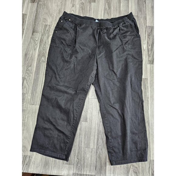 Liz & Me Pants Womens 3XWP Black Pull On Elastic Waist Plus Petite - Picture 1 of 10